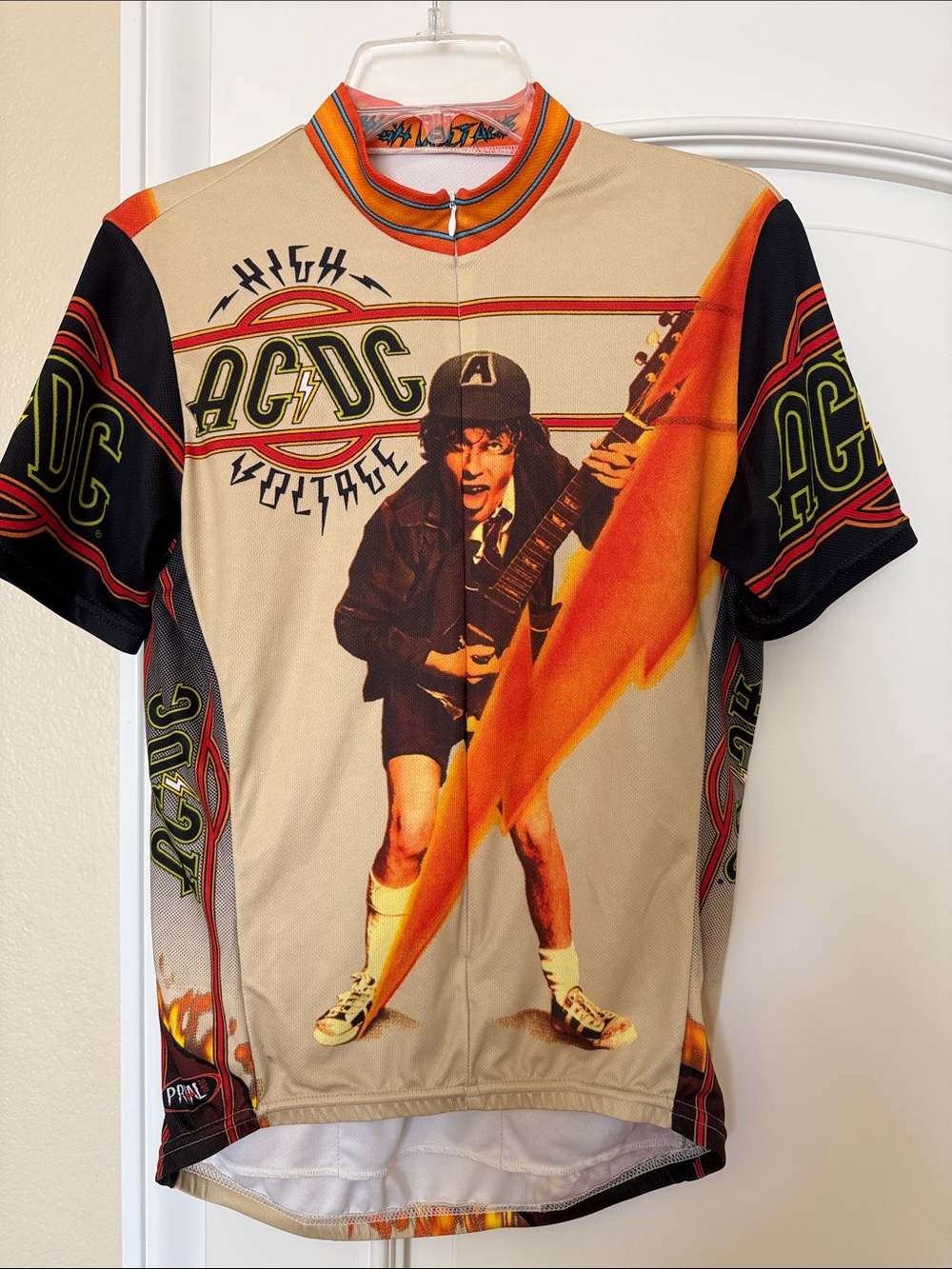 AC/DC Tan, Black & Orange High Voltage Cycling Jersey